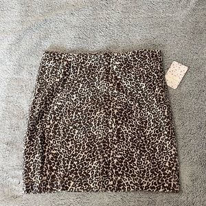 Free people leopard print skirt